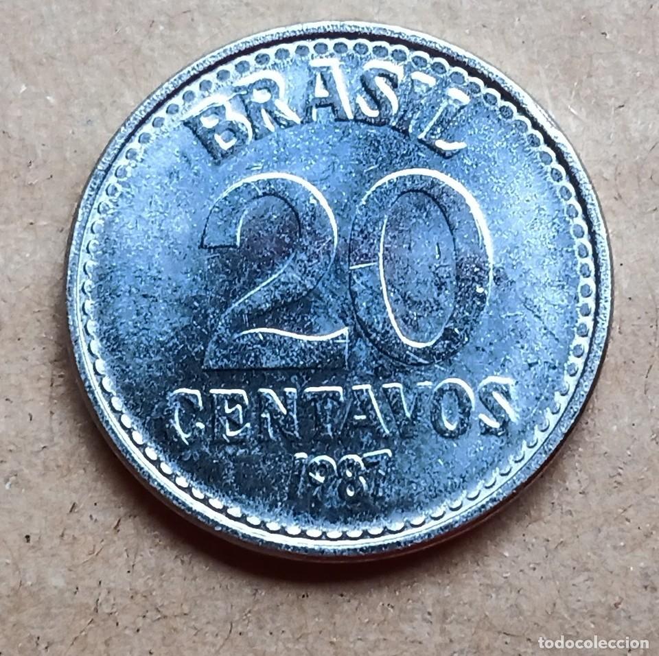 Monedas antiguas de Am&eacute;rica: BRASIL - 20 CENTAVOS 1987 MBC - Foto 2