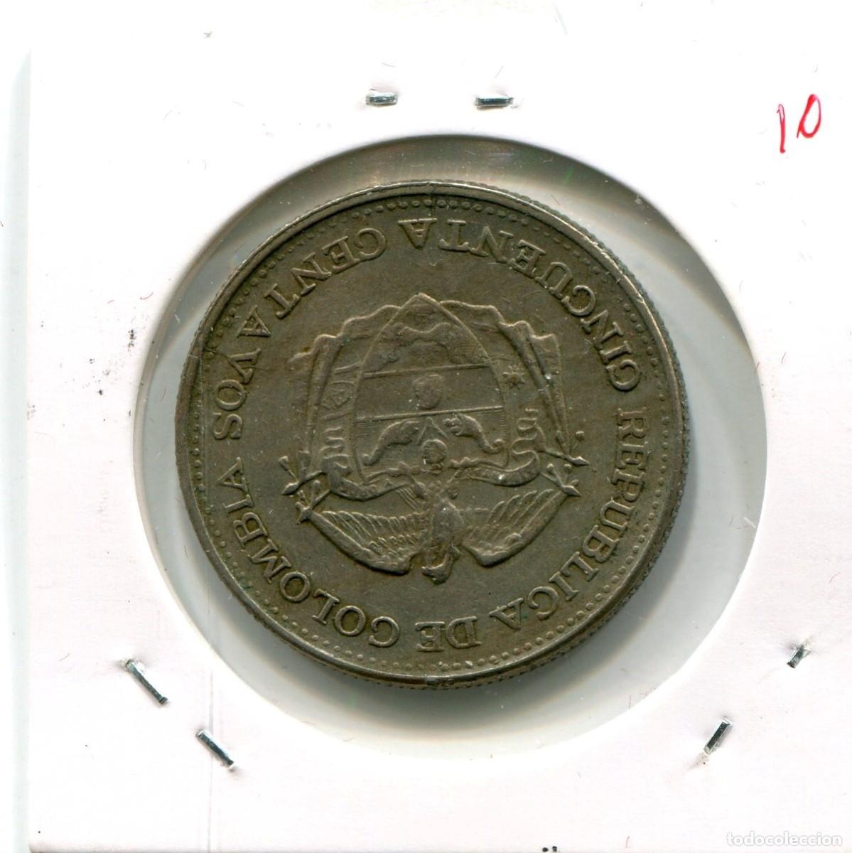 Monedas antiguas de Am&eacute;rica: 50 CENTAVOS A&Ntilde;O 1963 COLOMBIA ( MEX810 ) - Foto 2