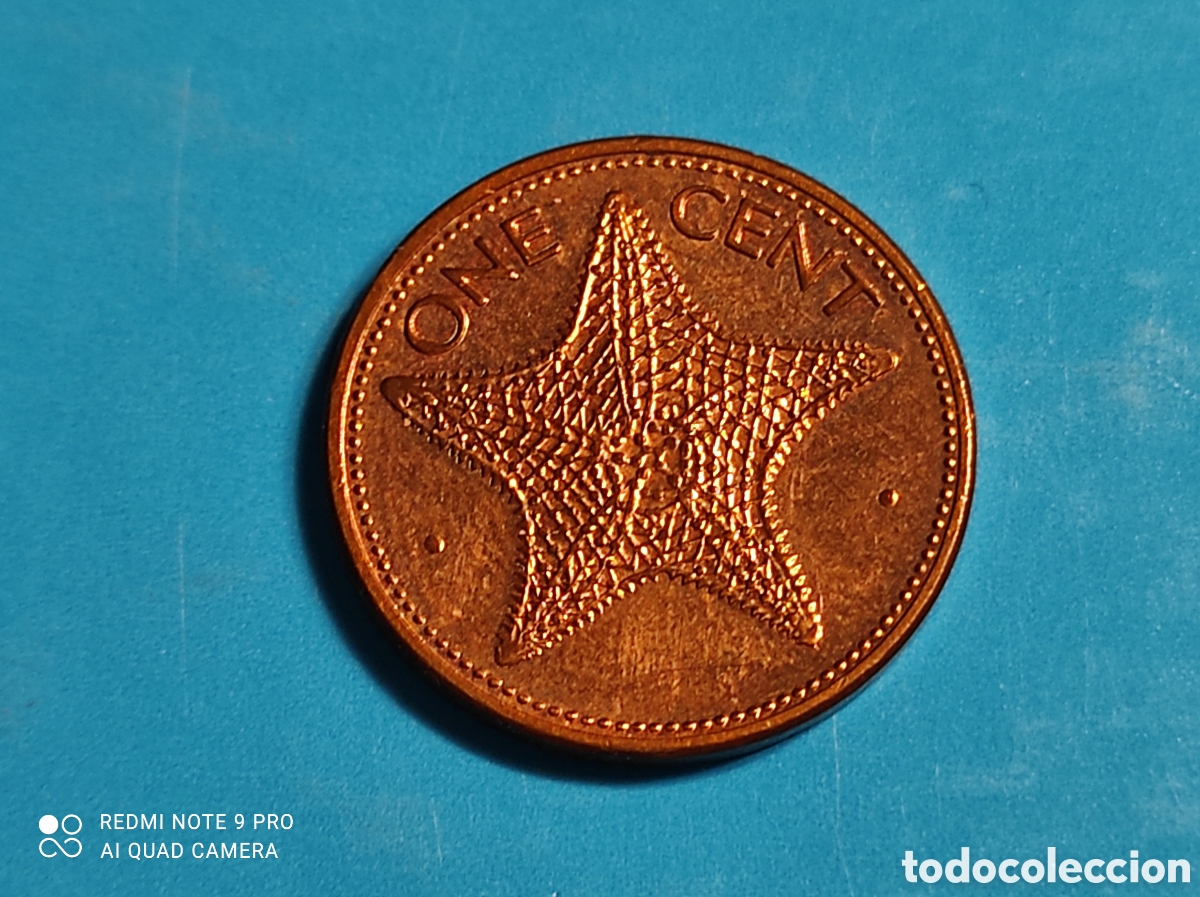 Monedas antiguas de Am&eacute;rica: Bahamas 1 Cent 2004 Estrella de mar - Foto 1