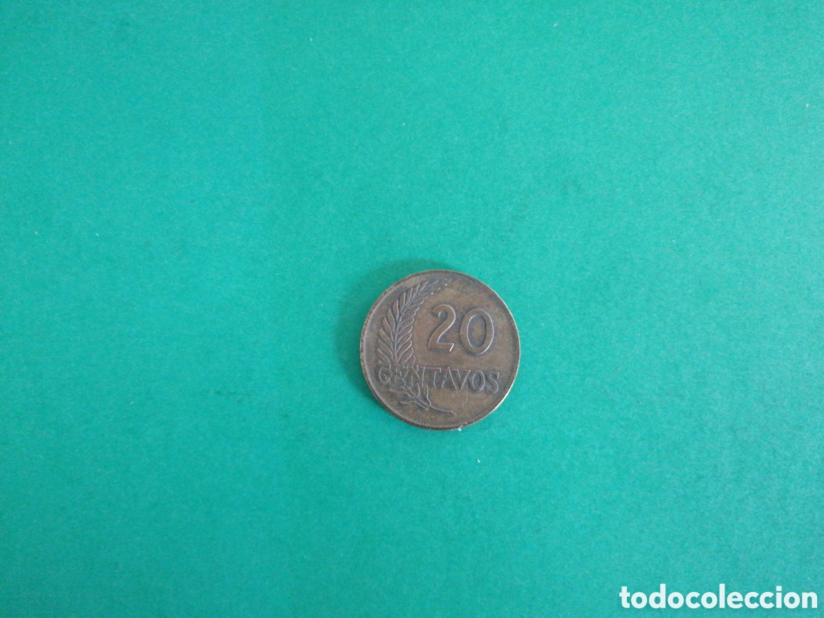 Monedas antiguas de Am&eacute;rica: 20 centavos de Per&uacute; 1956 - Foto 2