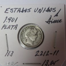 Monedas antiguas de América: MONEDA DE PLATA DE 1 DIME DE 1901 KM 113 ESTADOS UNIDOS EN MBC