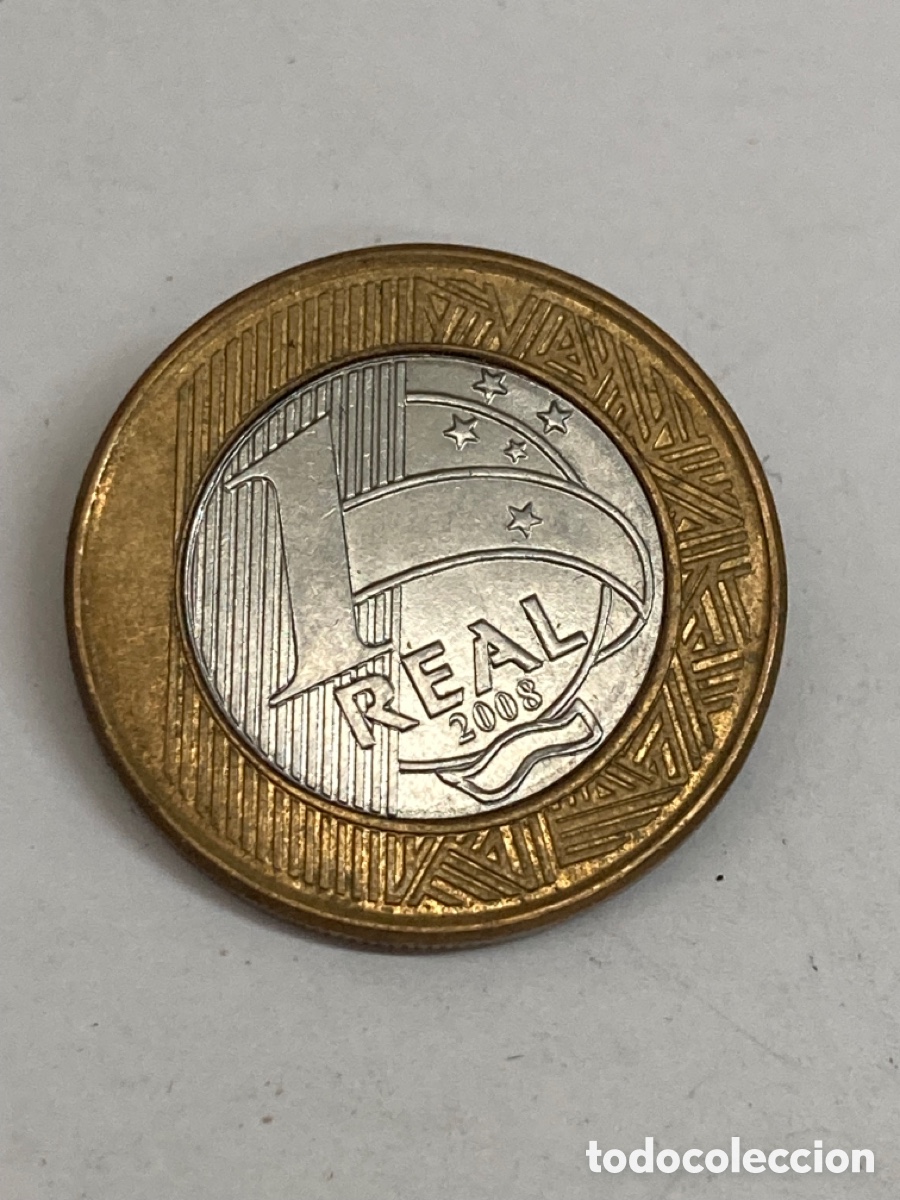 Monedas antiguas de Am&eacute;rica: Moneda 1 Real 2008 Brasil M20 - Foto 2