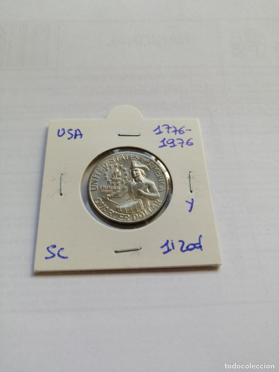 Monedas antiguas de Am&eacute;rica: USA Cuarto de dolar 1976 bicentenario SC - Foto 1