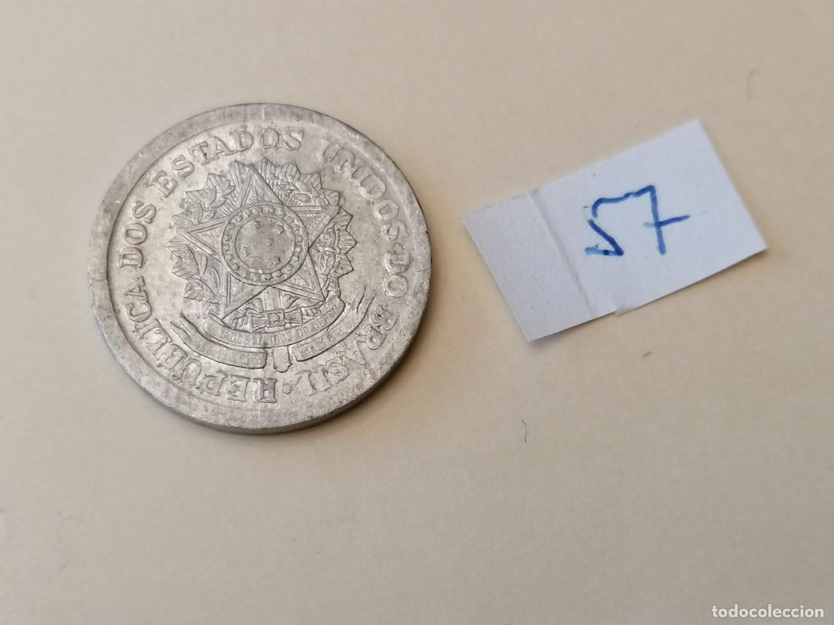 Monedas antiguas de Am&eacute;rica: Moneda, Brasil, 50 centavos,1957, BC - Foto 2