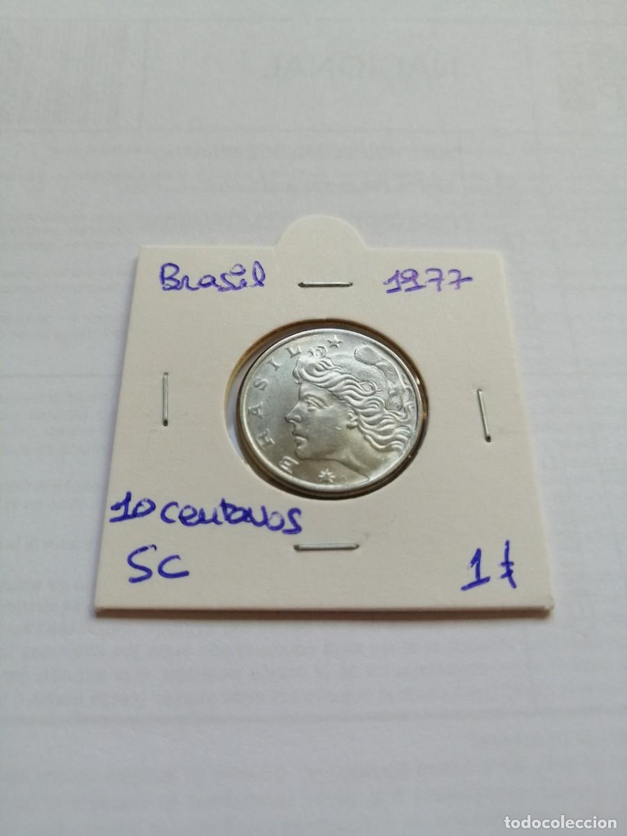 Monedas antiguas de Am&eacute;rica: Brasil 10 Centavos 1977 SC - Foto 1