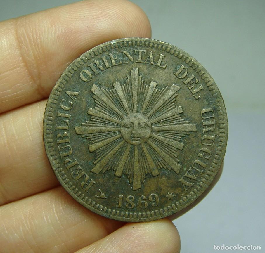 Monedas antiguas de Am&eacute;rica: 2 Cent&eacute;simos. Uruguay - 1869 - Foto 2