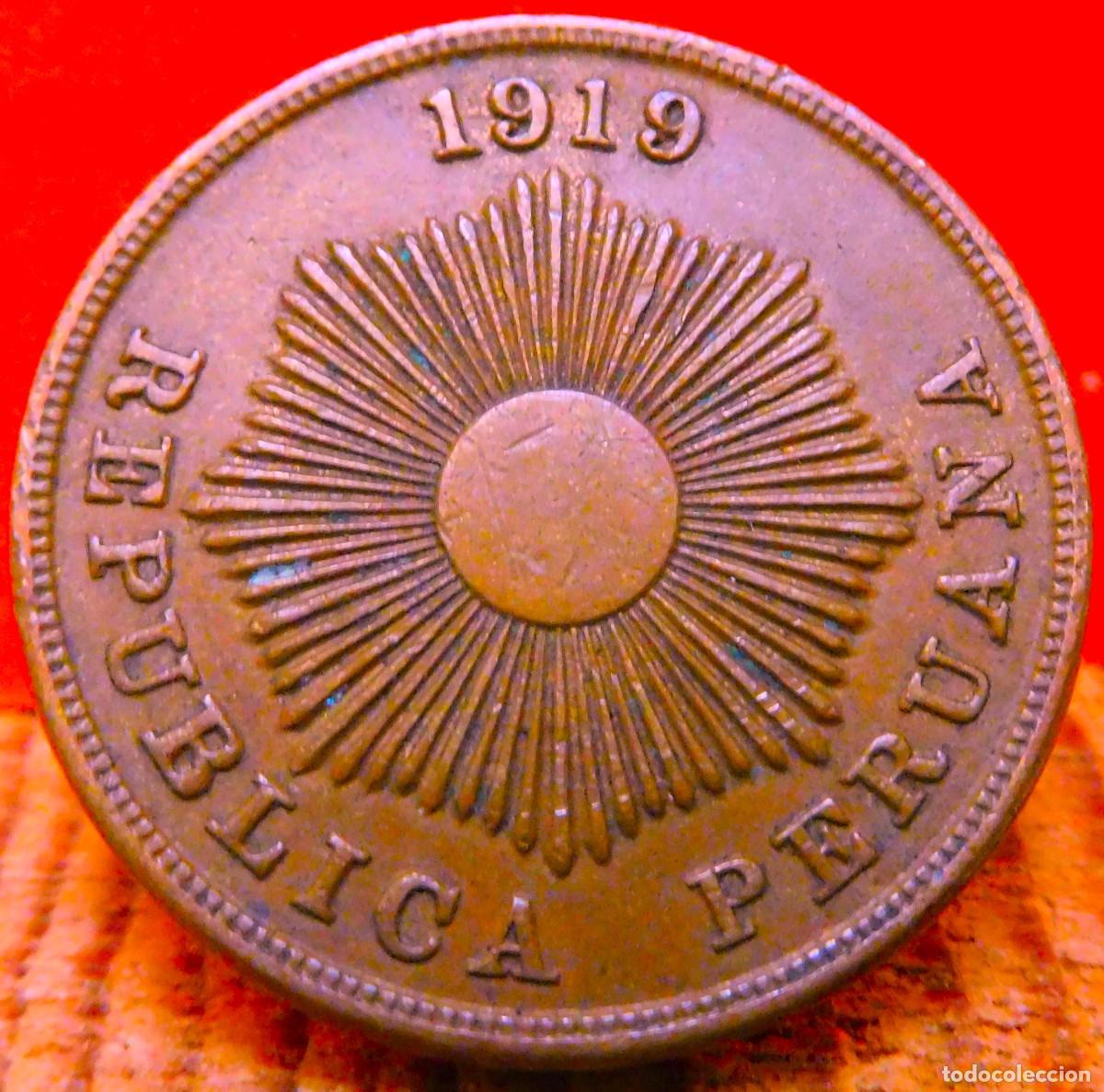 Monedas antiguas de Am&eacute;rica: PER&Uacute;, 2 CENTAVOS, 1919. EBC. (12) - Foto 1