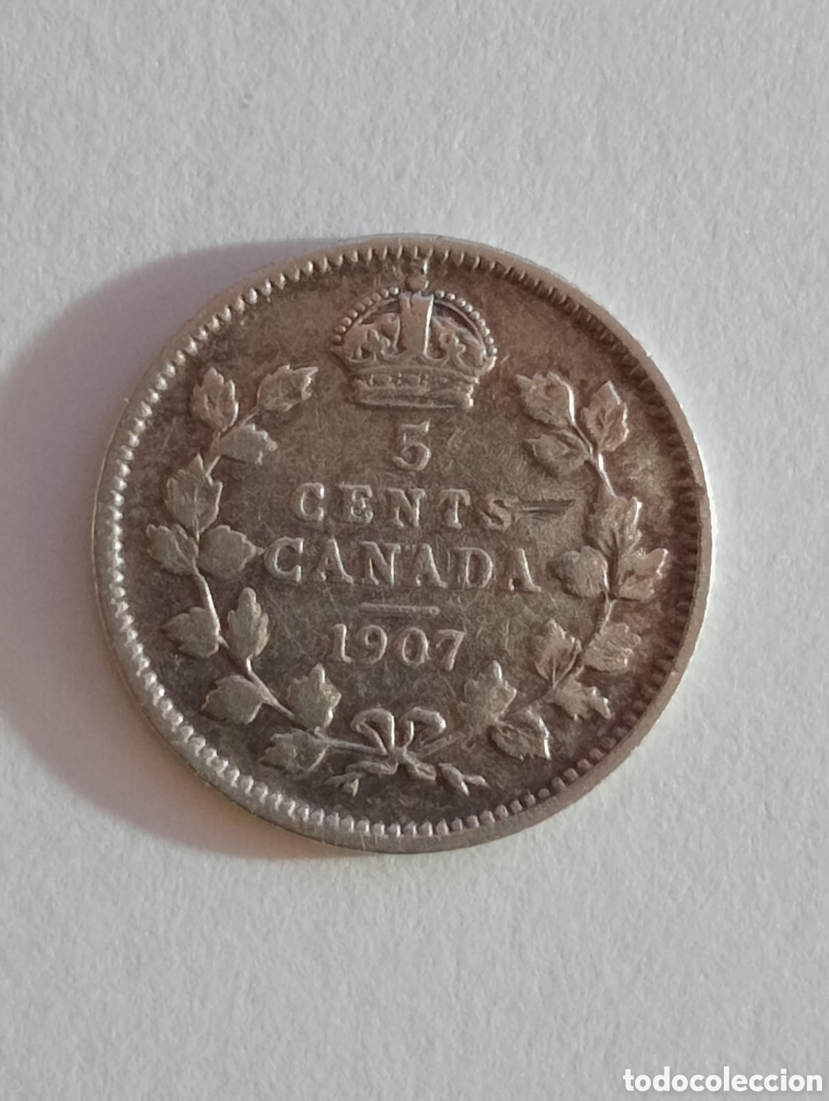 Monedas antiguas de Am&eacute;rica: CANADA 5CENT PLATA 1907 - Foto 2