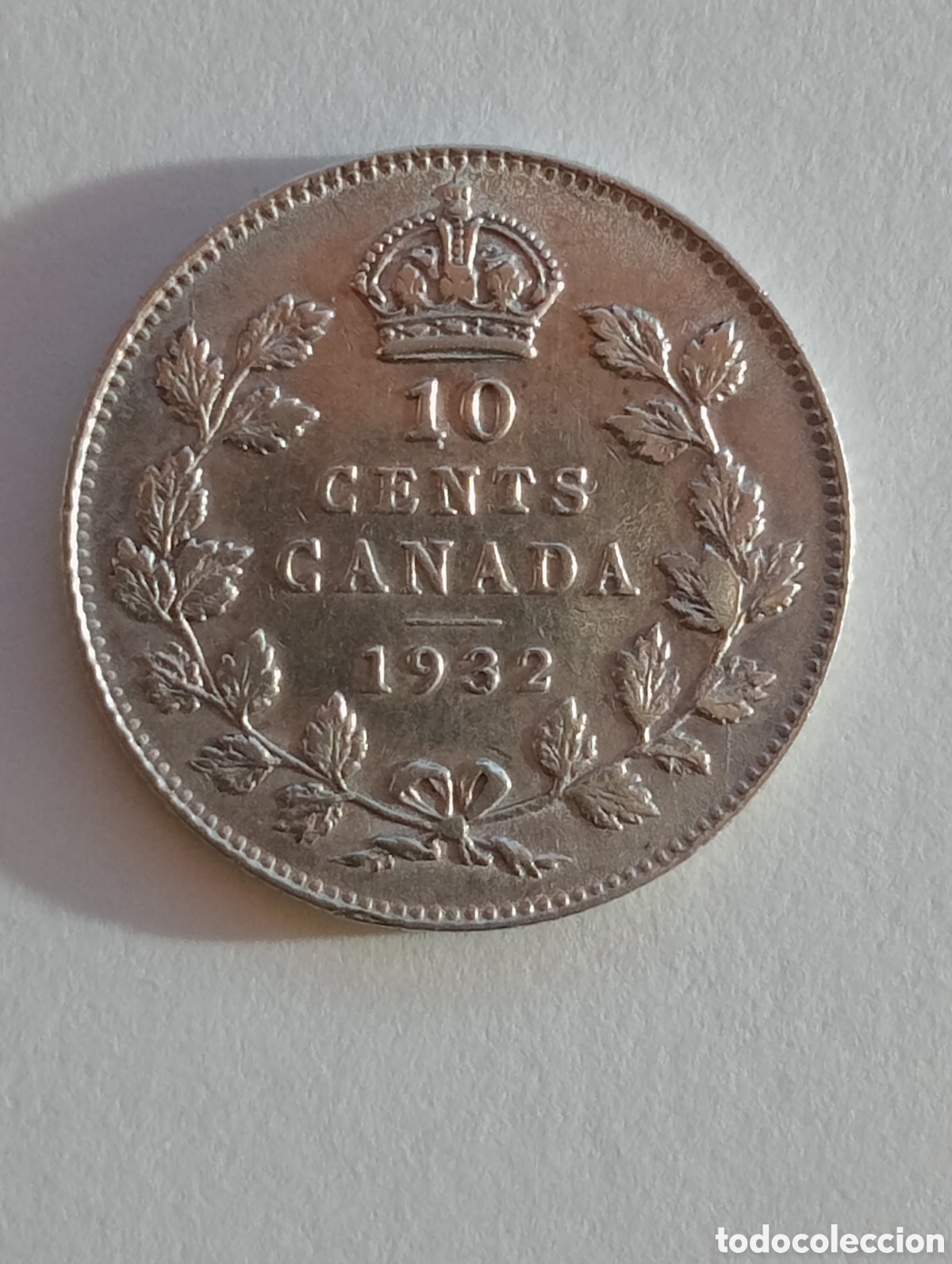 Monedas antiguas de Am&eacute;rica: CANADA 10CENT PLATA 1933 - Foto 2