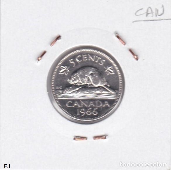 Monedas antiguas de Am&eacute;rica: Moneda 5 Cents 1966 Canad&aacute;. Mbc. - Foto 2