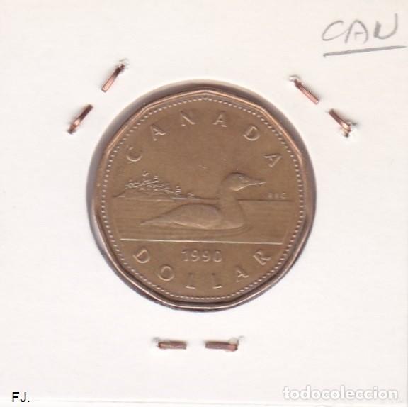 Monedas antiguas de Am&eacute;rica: Moneda 1 D&oacute;lar 1990 Canad&aacute;. Mbc. - Foto 2