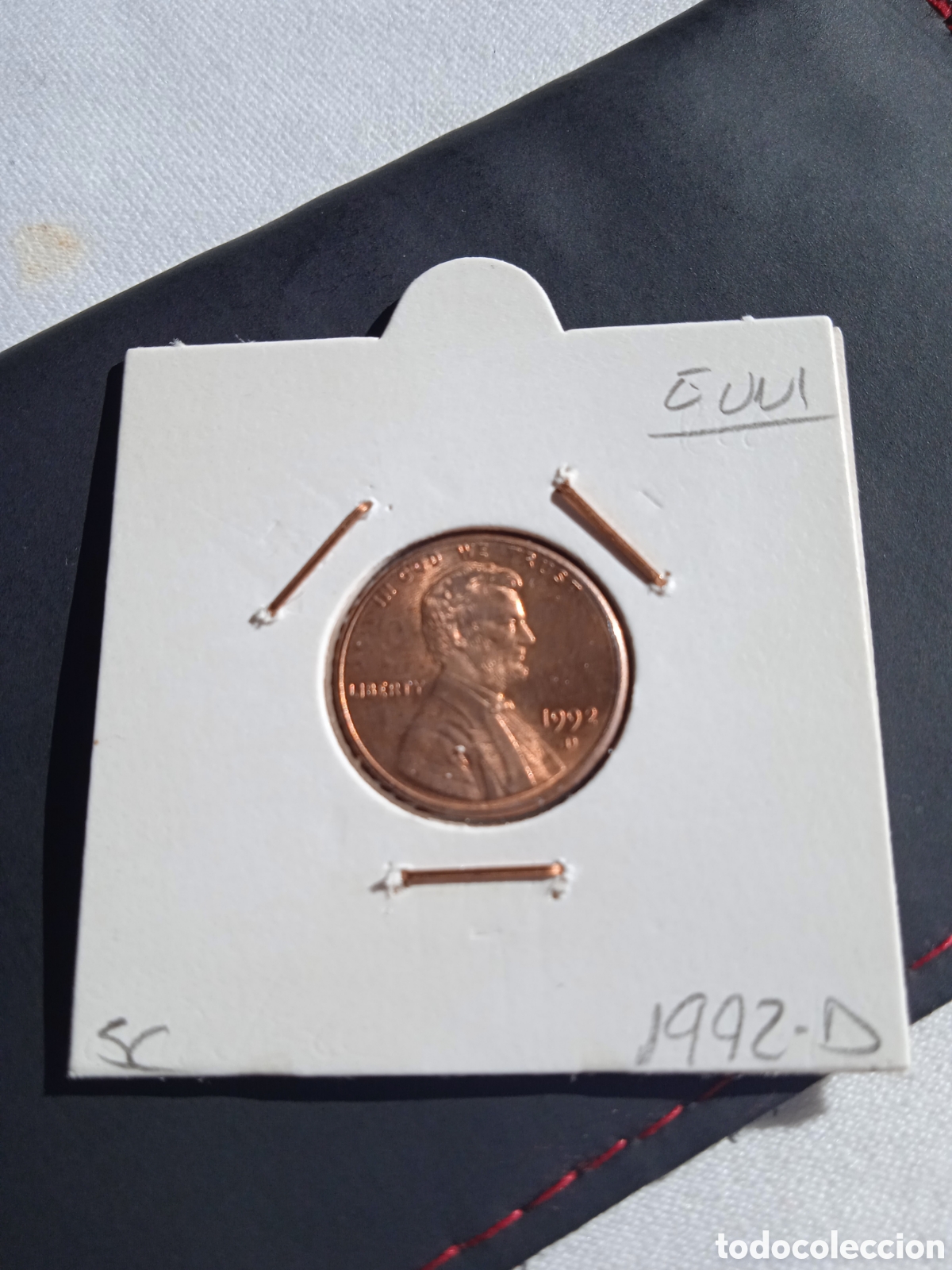 Monedas antiguas de Am&eacute;rica: Moneda 1 centavo a&ntilde;o 1992 EEUU - Foto 4