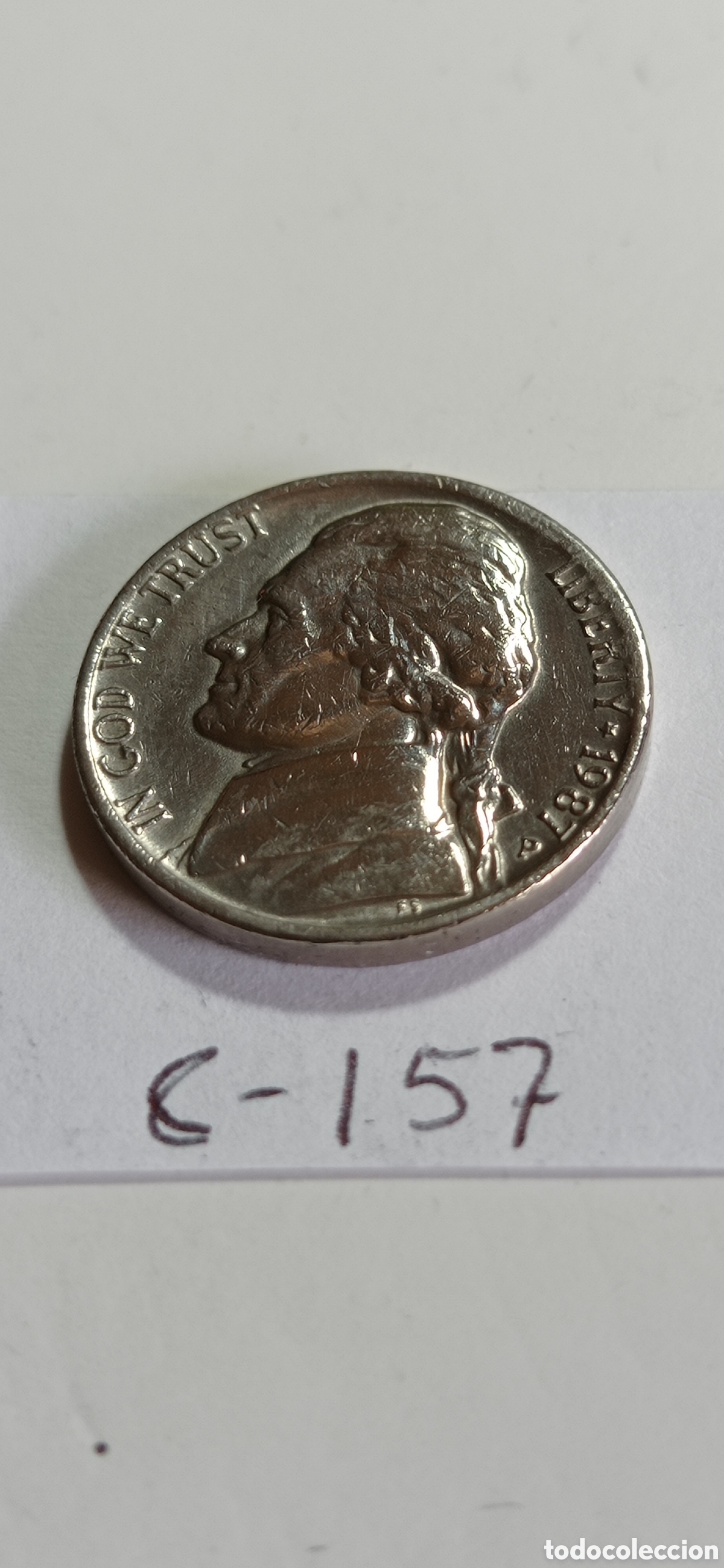 Monedas antiguas de Am&eacute;rica: MONEDA DE 5 CENTAVOS / DE EEUU - 1987 - Foto 1