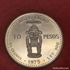 Monedas antiguas de América: MONEDA PLATA REPUBLICA DOMINICANA 10 PESOS 1975 PROOF 30 GRAMOS 0,900 ORIGINAL C26