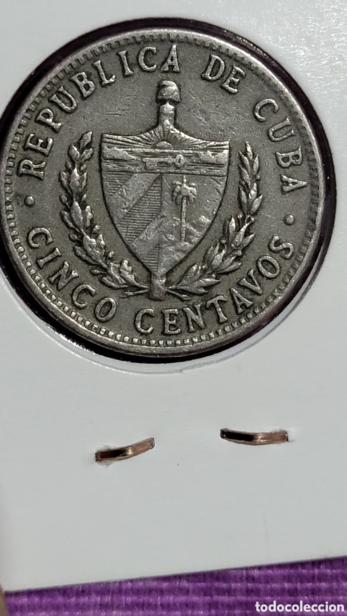 Monedas antiguas de Am&eacute;rica: Moneda 5 centavos Cuba 1961 - Foto 2
