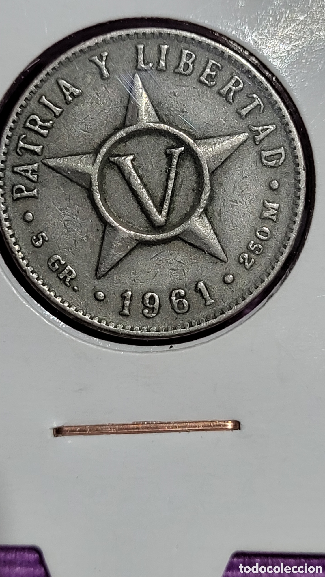 Monedas antiguas de Am&eacute;rica: Moneda 5 centavos Cuba 1961 - Foto 1