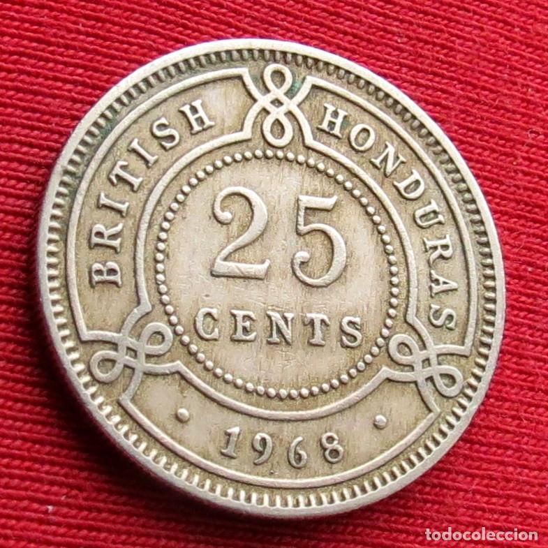 Monnaies anciennes d'Am&eacute;rique: Honduras Britanica 25 cents 1968 british belice