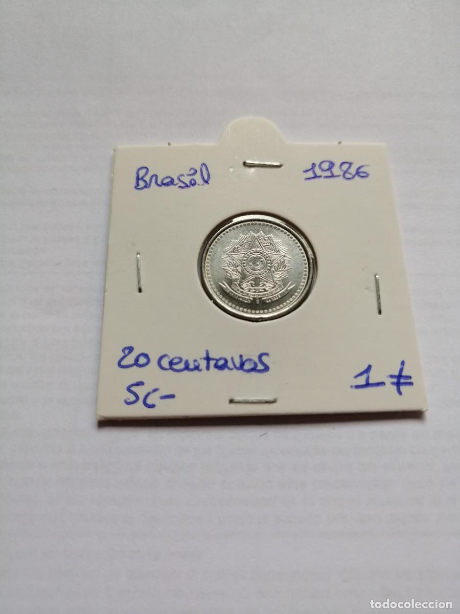 Monedas antiguas de Am&eacute;rica: Brasil 20 Centavos 1986 SC- - Foto 1