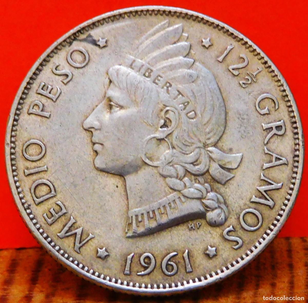 Monedas antiguas de Am&eacute;rica: REPUBLICA DOMINICANA, 1/2 PESO, 1961. PLATA. EBC.(2297)