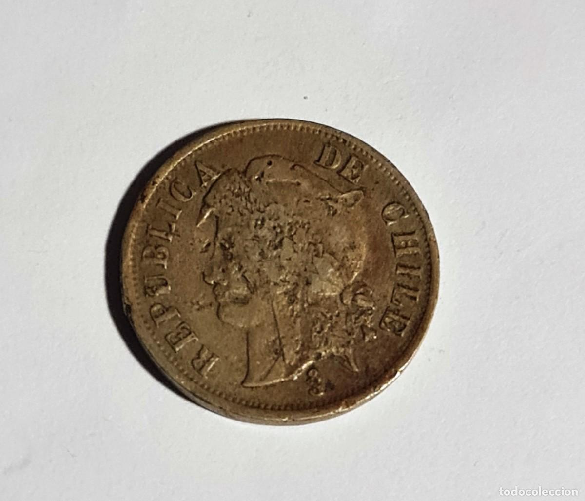 Monedas antiguas de Am&eacute;rica: Moneda de 2 centavos de Republica de Chile, 1872 - Foto 1