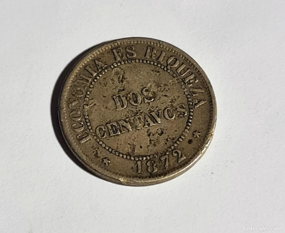 Monedas antiguas de Am&eacute;rica: Moneda de 2 centavos de Republica de Chile, 1872 - Foto 2