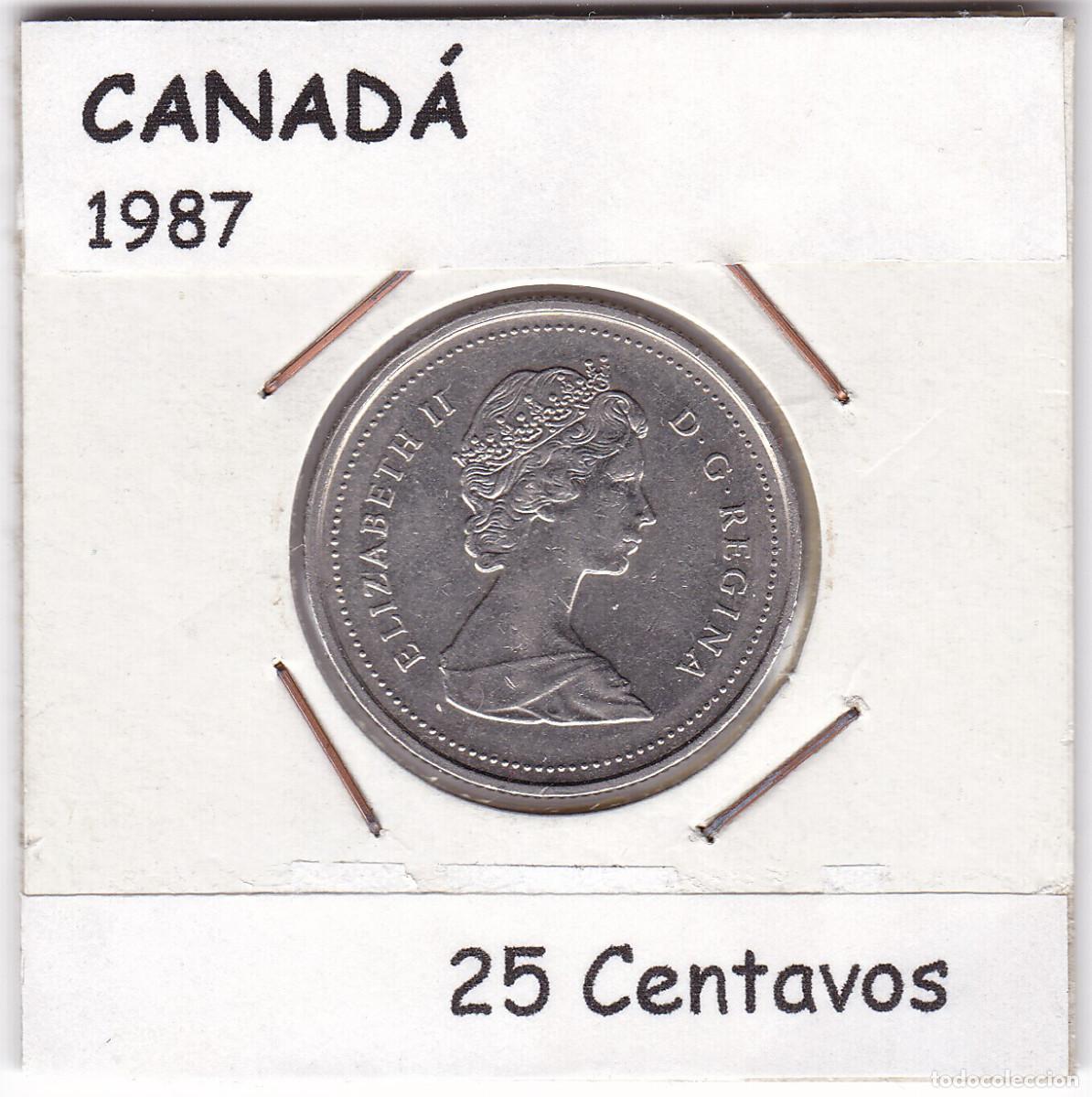 Monedas antiguas de Am&eacute;rica: Moneda. CANAD&Aacute;. 25 centavos, 1987 - KM#74 - Foto 1