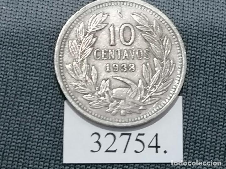 Monedas antiguas de Am&eacute;rica: Chile 10 centavos 1938, c&eacute;ntimos - Foto 2