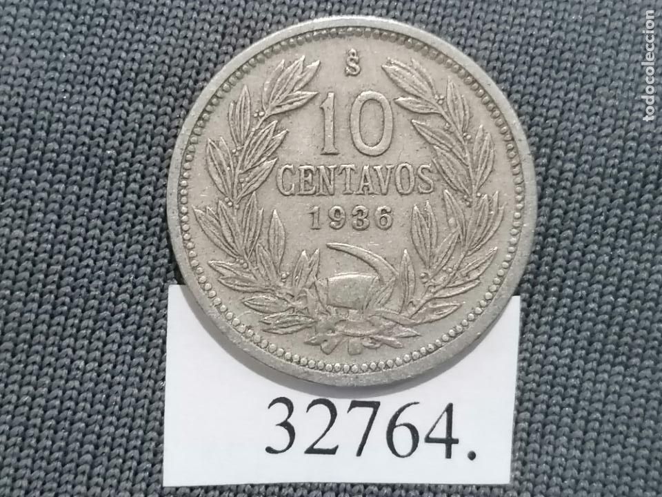 Monedas antiguas de Am&eacute;rica: Chile 10 centavos 1936, c&eacute;ntimos - Foto 1