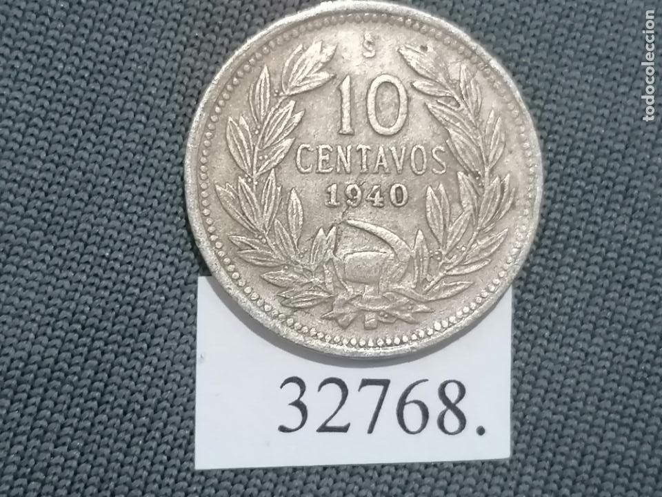 Monedas antiguas de Am&eacute;rica: Chile 10 centavos 1940, c&eacute;ntimos - Foto 2