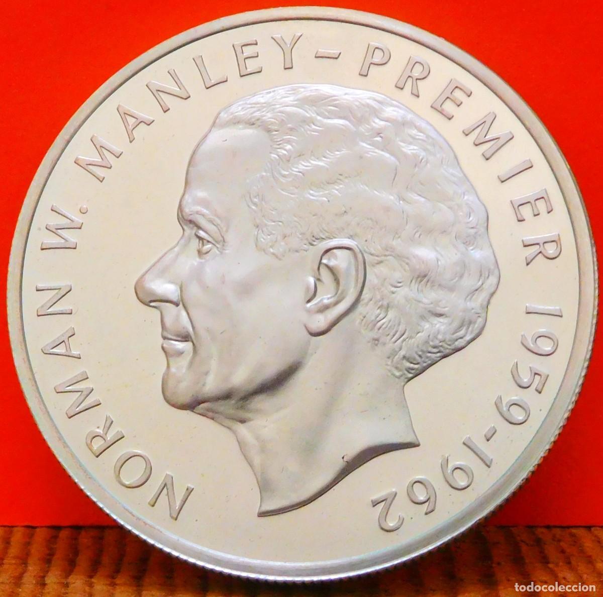 Monete antiche di America: JAMAICA, 5 D&Oacute;LARES, 1974. PLATA PROOF. (2309)