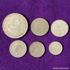 Monedas antiguas de América: 6 MONEDAS DE PLATA DIFERENTES. EUROPA Y MEXICO. ORIGINALES. 39,62GR.