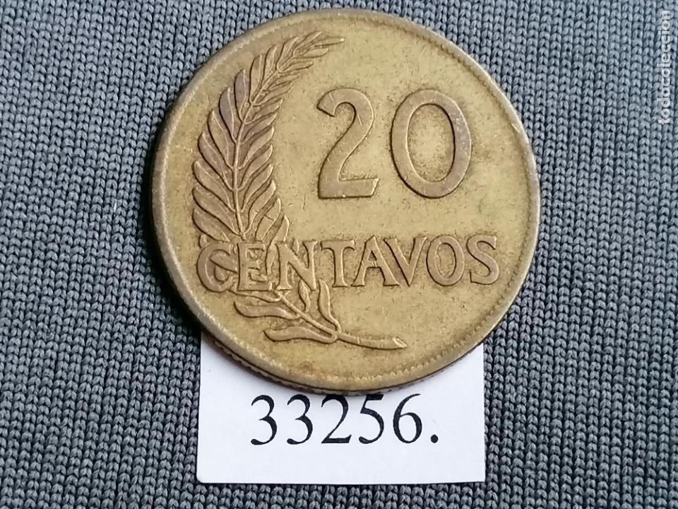 Monedas antiguas de Am&eacute;rica: Per&uacute; 20 centavos 1958 , c&eacute;ntimos - Foto 2