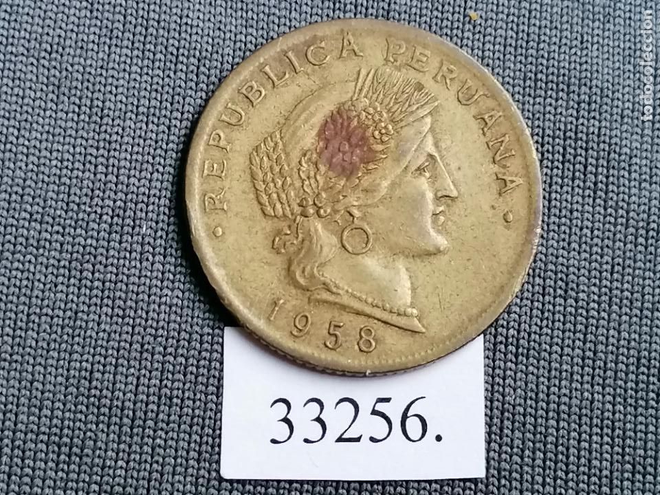 Monedas antiguas de Am&eacute;rica: Per&uacute; 20 centavos 1958 , c&eacute;ntimos - Foto 1