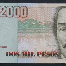Monedas antiguas de América: BILLETE DE 2000 PESOS COLOMBIANOS SIN CIRCULAR DEL 20 DE AGOSTO DEL 2009