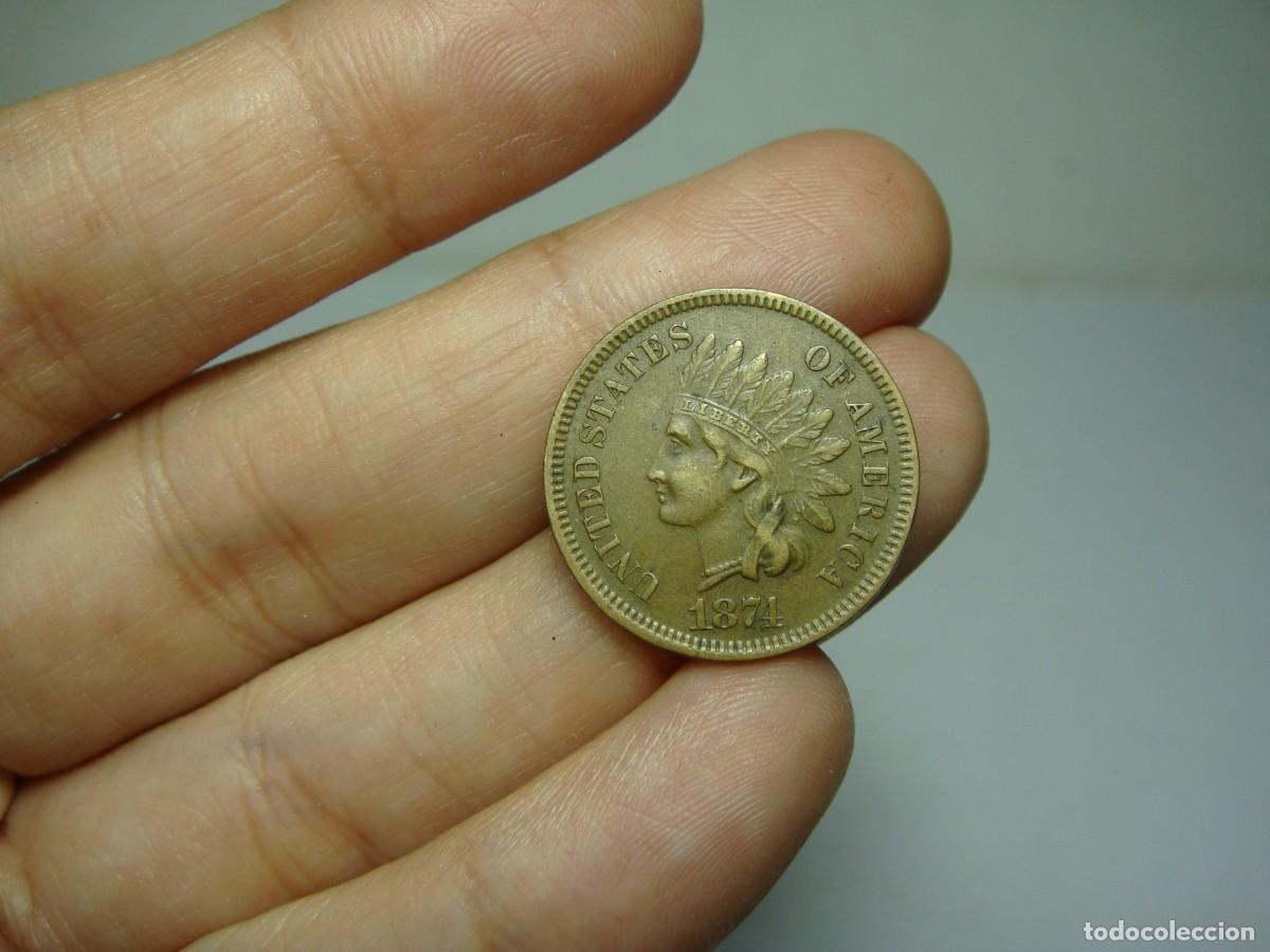 Monedas antiguas de Am&eacute;rica: 1 Cent. U.S.A - 1874 (rara) - Foto 2