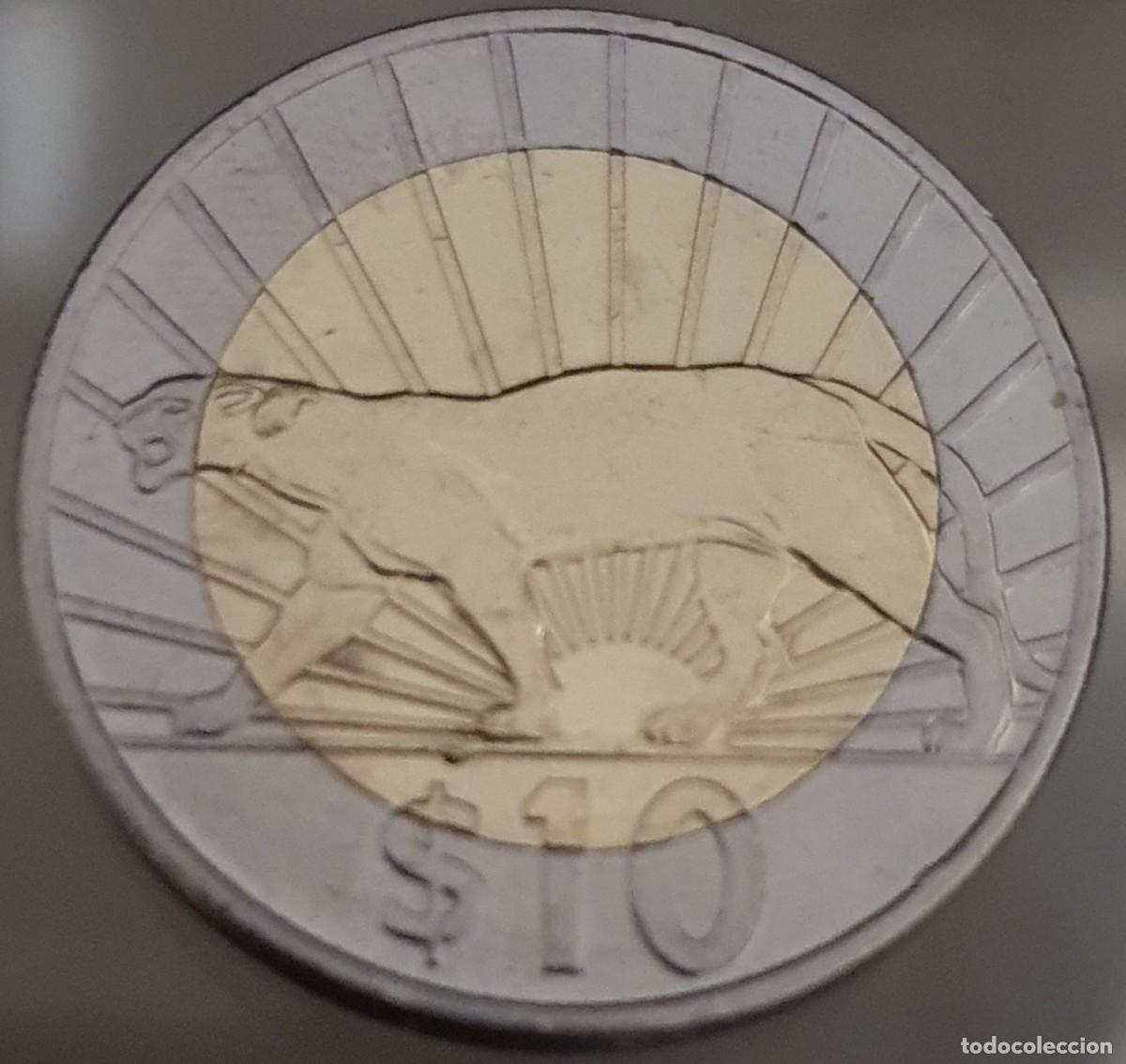 Monedas antiguas de Am&eacute;rica: Moneda Uruguay 2015 10$ - Puma - Foto 1
