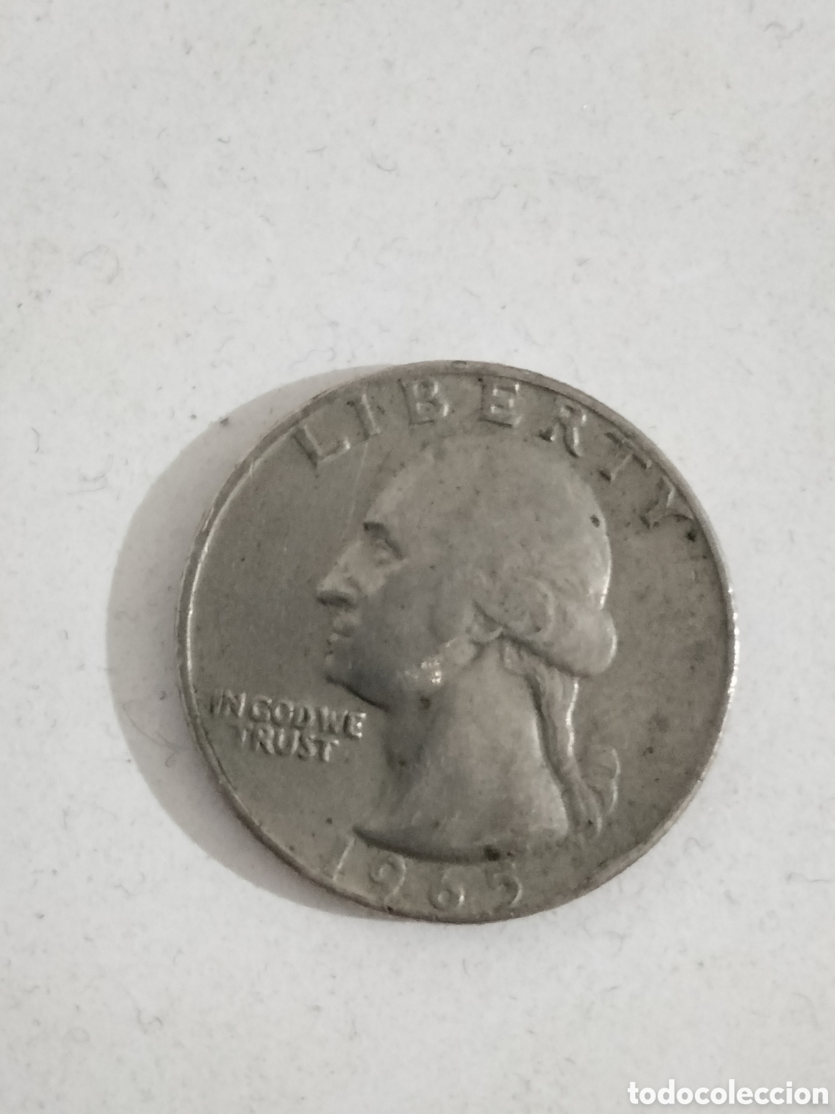 Monedas antiguas de Am&eacute;rica: Moneda de un cuarto de d&oacute;lar de 1965 - Foto 2