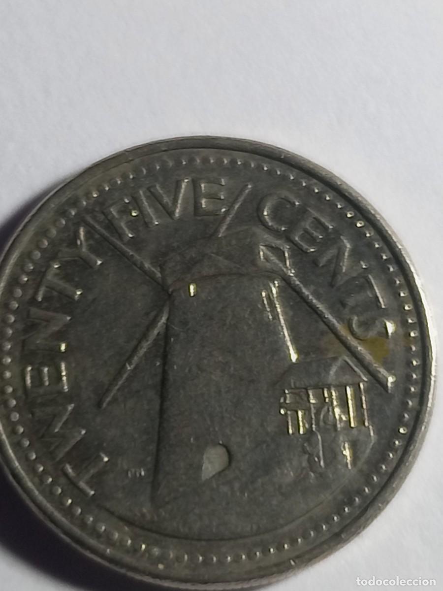 Monedas antiguas de Am&eacute;rica: BARBADOS - 25 CENTS MOLINO KM13