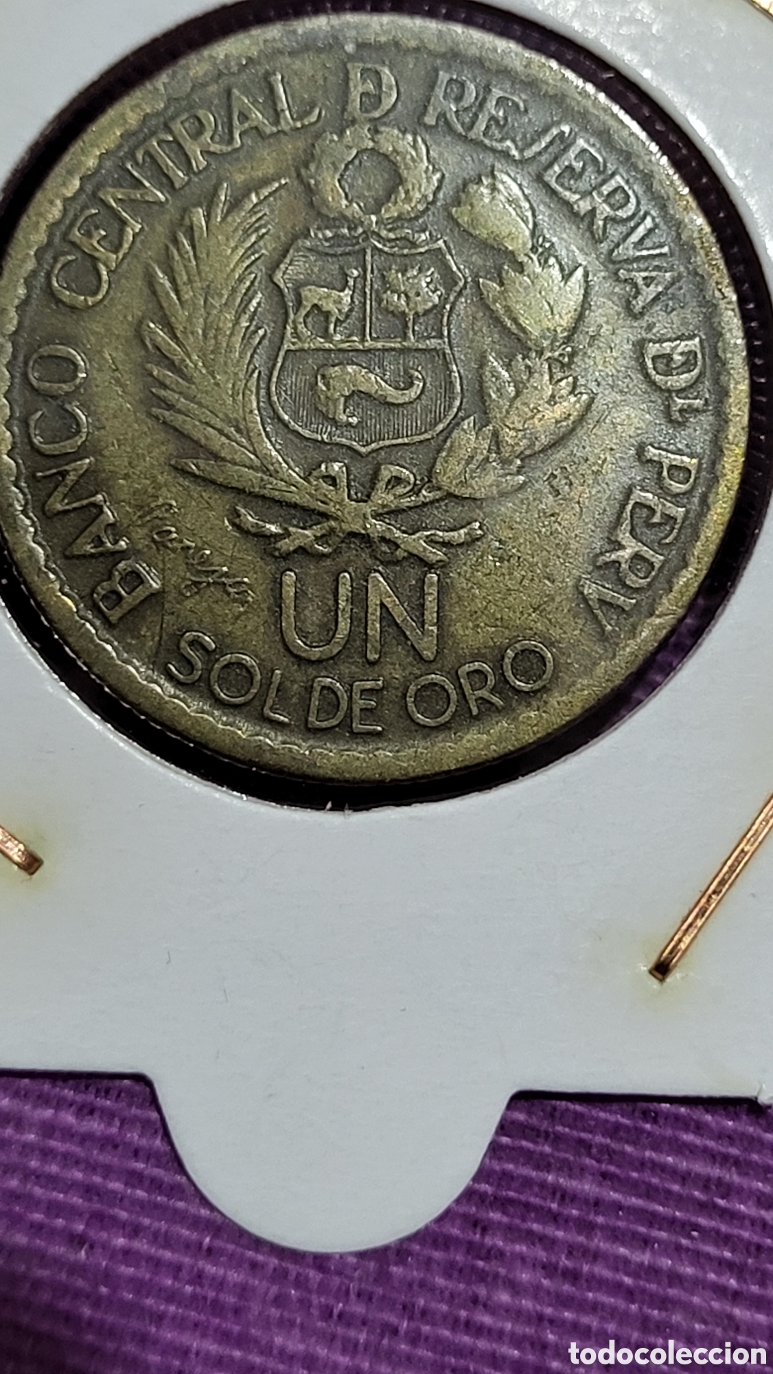 Monedas antiguas de Am&eacute;rica: Moneda un sol de oro Per&uacute; - Foto 2