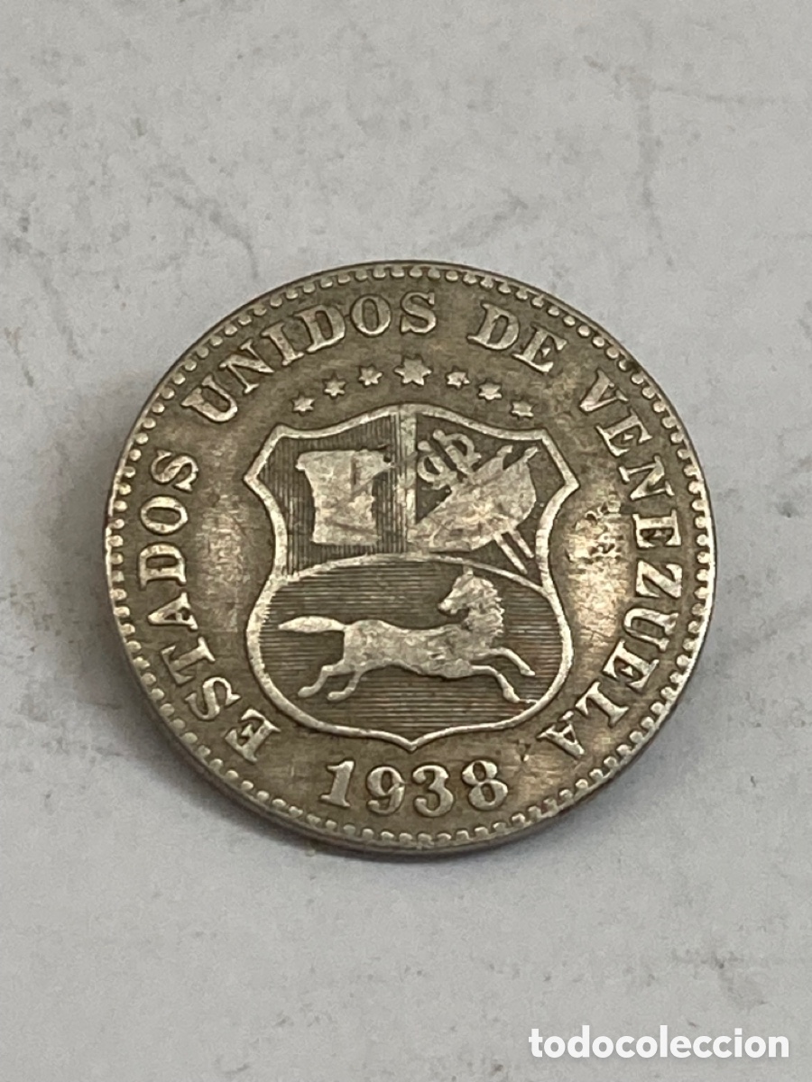 Monedas antiguas de Am&eacute;rica: Moneda de 5 c&eacute;ntimos 1938 M21 - Foto 2