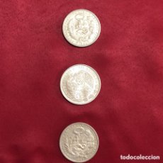 Monedas antiguas de América: 3 MONEDAS 2 DEL PERU Y 1 MEXICANA 77,2 GRAMOS