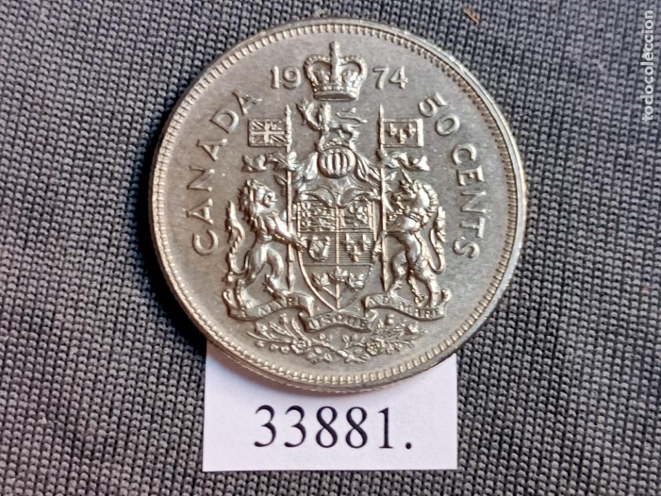 Monedas antiguas de Am&eacute;rica: Canada 50 centimos 1974 - Foto 1