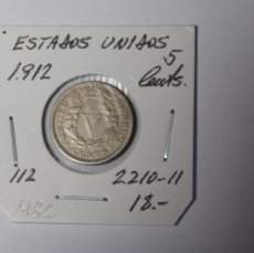 Monedas antiguas de América: ESTADOS UNIDOS 5 CENTAVOS DE 1912 KM 112 EN MBC