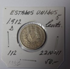 Monedas antiguas de América: ESTADOS UNIDOS 5 CENTAVOS DE 1912 D KM 112 EN MBC