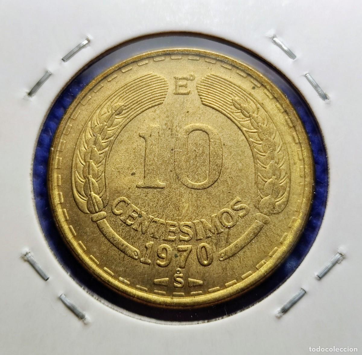 Monedas antiguas de Am&eacute;rica: Chile 10 cent&eacute;simos 1970 - Foto 1