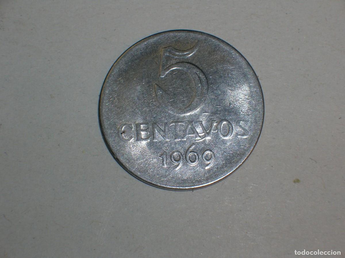 Monedas antiguas de Am&eacute;rica: BRASIL 5 centavos 1969 (15995) - Foto 2