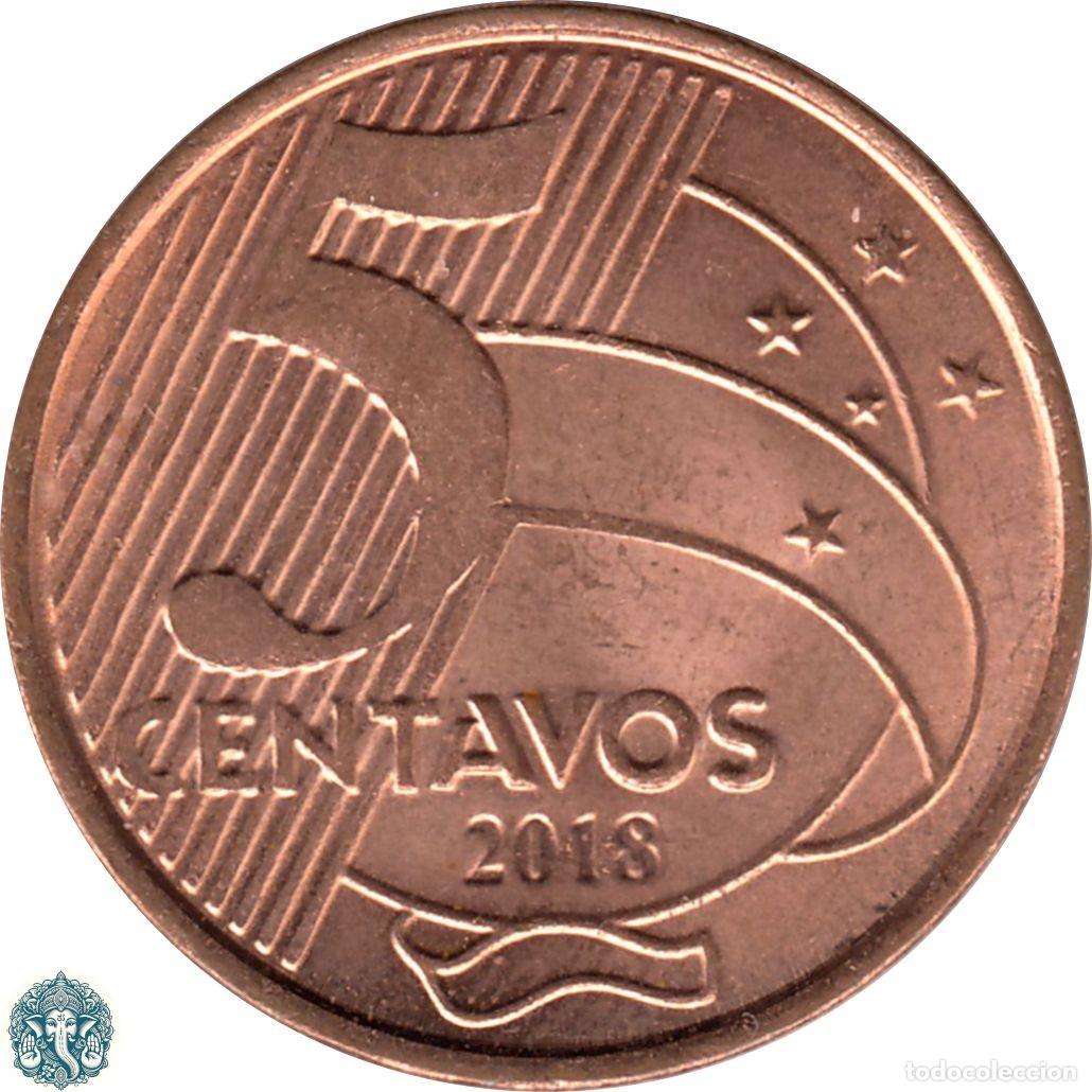 Monedas antiguas de Am&eacute;rica: BRASIL 5 Centavos 2018 KM#648 - Foto 2