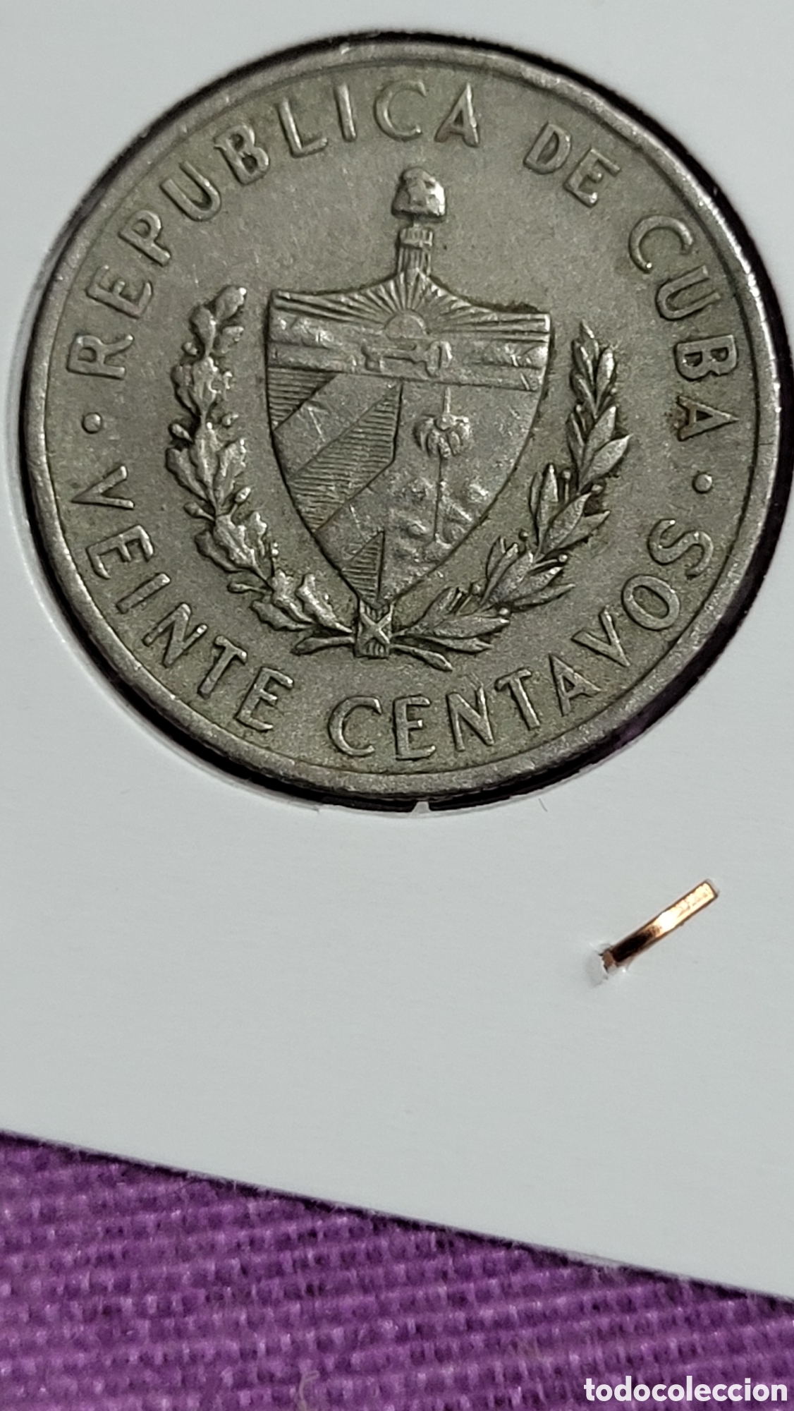 Monedas antiguas de Am&eacute;rica: Moneda 20 centavos Cuba 1962 - Foto 2