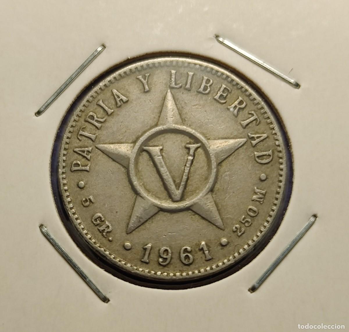 Monedas antiguas de Am&eacute;rica: Cuba 5 centavos 1961 - Foto 1