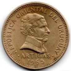 Monedas antiguas de América: MONEDA 5 CINCO PESOS REPUBLICA ORIENTAL DEL URUGUAY ARTIGAS 1965